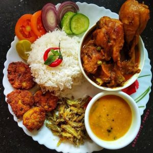 (Full) Chicken Thali :Jharna Hotel