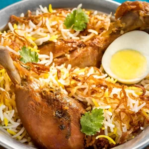 Chicken Biriyani With Egg (Half): Haji Biriyani