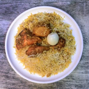 Chicken Biriyani With Egg (Full): Haji Biriyani