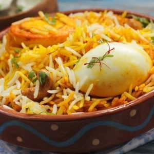 Egg Biriyani (Half): Haji Biriyani